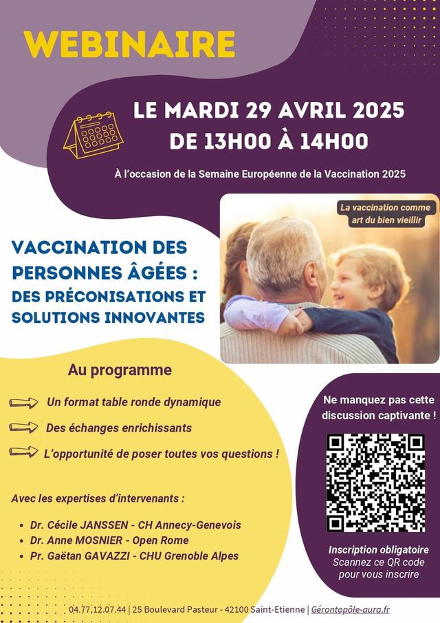 WEBINAIRE: Vaccination des personnes âgées : des préconisations et solutions innovantes