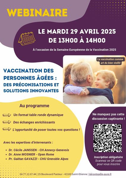 WEBINAIRE: Vaccination des personnes âgées : des préconisations et solutions innovantes