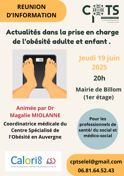 [réunion d'information- Prise en charge de l'obésité adulte et enfant]