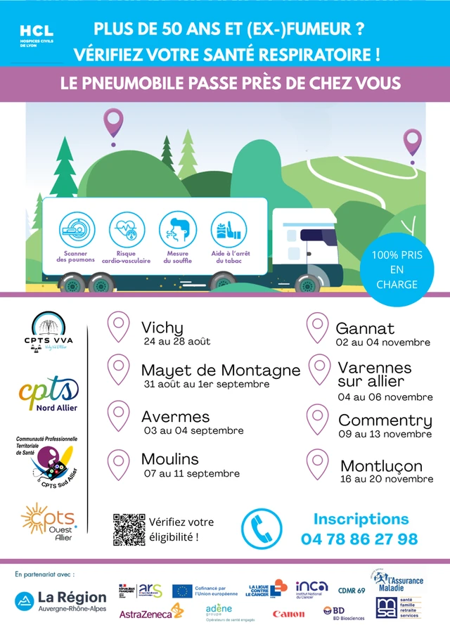 Le Pneumobile vient sur le territoire pour le dépistage du cancer du poumon