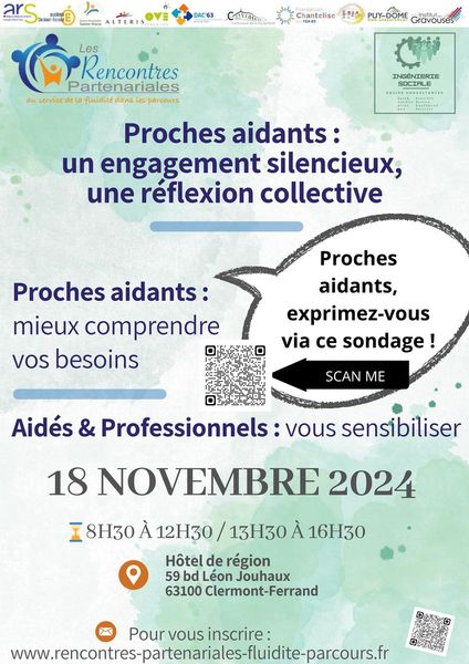 Journée aidants - Les rencontres partenariales le Lundi 18 novembre 2024