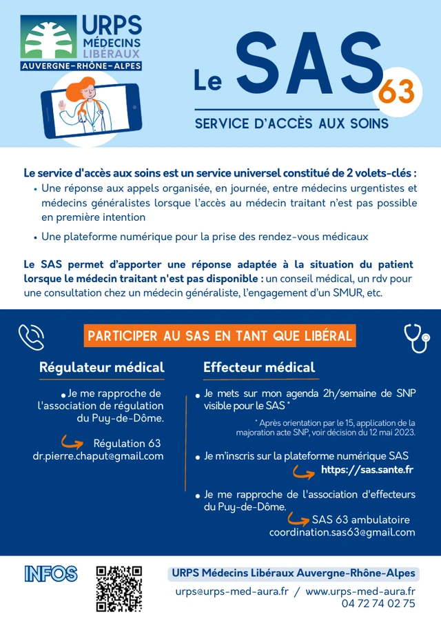 Le SAS 63 : Vous ne trouver pas de médecin? Faites le 15 !