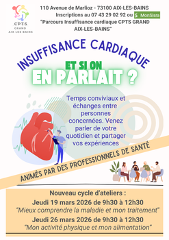 Nouveau cycle d'ateliers pour les patients souffrant d'insuffisance cardiaque