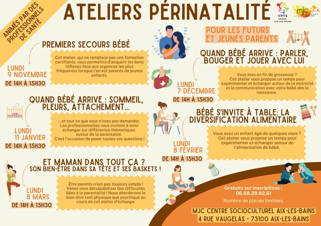 Un nouveau cycle d'ateliers Périnatalité à la MJC d'Aix-les-Bains !