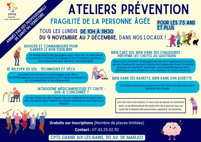 Cycle d'ateliers "Fragilité de la personne âgée"