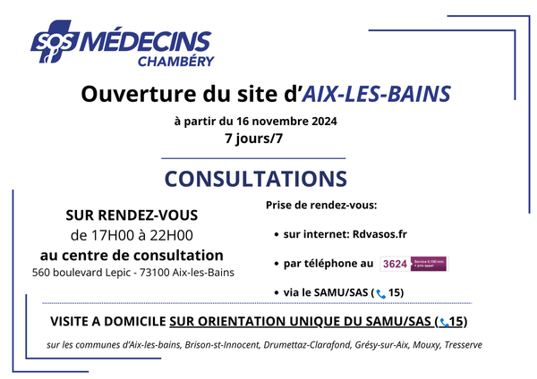 Ouverture du site d'Aix-les-Bains de Sos Médecins