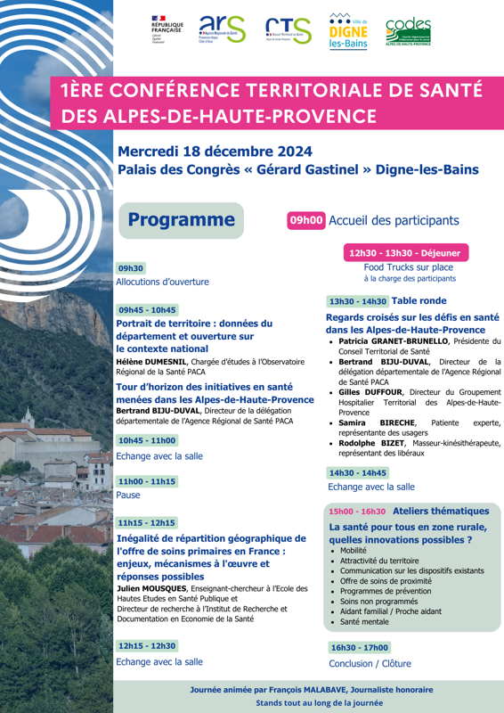 1ère conférence territoriale de santé des Alpes de Haute Provence 